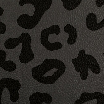 Kunstleer Leopard Grijs/Zwart