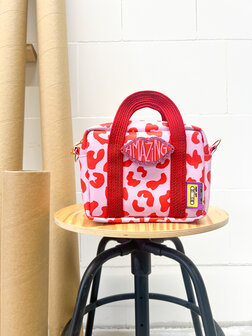 Kunstleer Leopard Rood/Roze