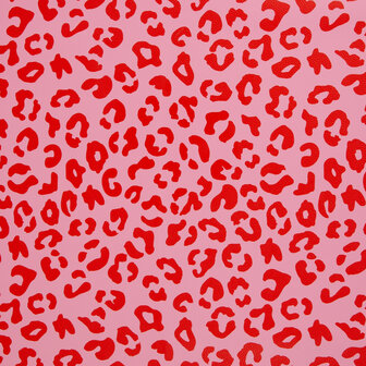 Kunstleer Leopard Rood/Roze