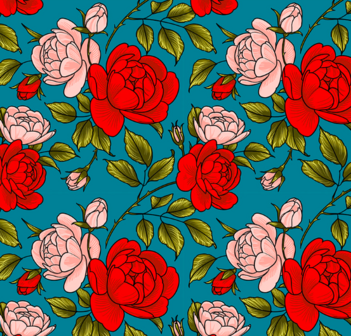 Love Letters - Roses Are Falling - Teal