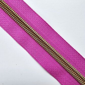 Rits dahlia met antiek messing/bronzen tandjes