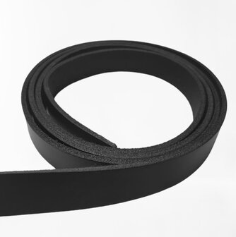 Lederen riem zwart 19 mm - 120 cm lang