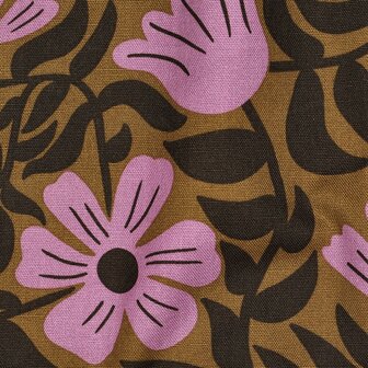 Canvas Bloemen Groen/Bruin/Paars