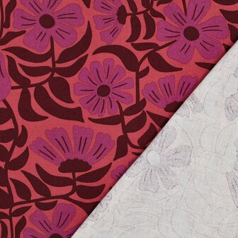 Canvas Bloemen Aubergine/Orchid