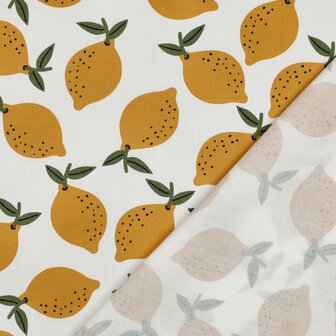 Canvas Fruits Lemons White