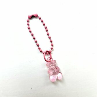 Bag Charm Gummi Beer Licht Roze