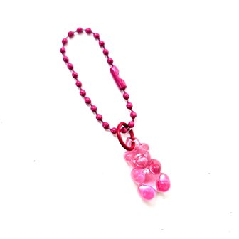 Bag Charm Gummi Beer Donker Roze