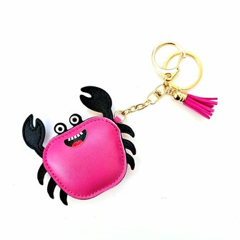 Bag Charm Krab fuchsia/zwart
