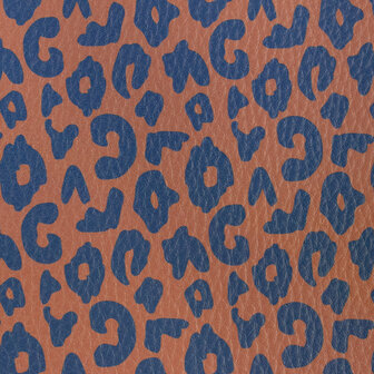 Kunstleer Wild Cognac/Donkerblauw
