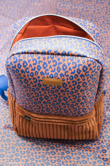 Kunstleer Wild Cognac/Donkerblauw