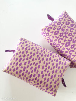 Kunstleer Brush Sand/Deep Purple