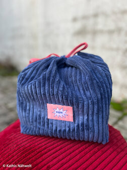 Ribfluweel donkerblauw