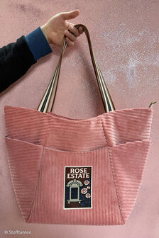 Ribfluweel roze