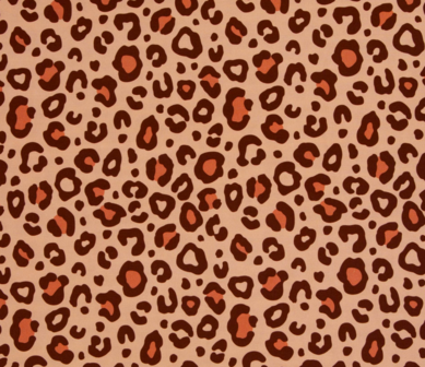 Leopard canvas abrikoos/bruin