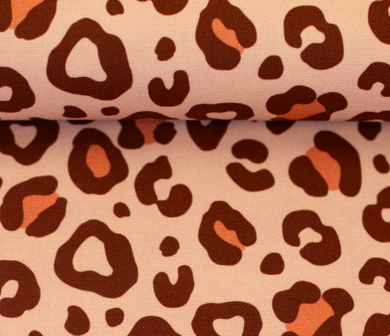 Leopard canvas abrikoos/bruin