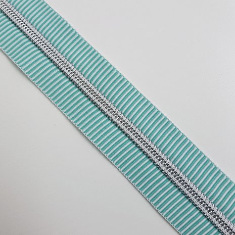 Striped zipper green 6 mm