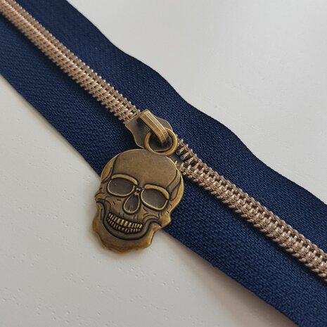 Trekker Skull messing antiek/brons 6 mm