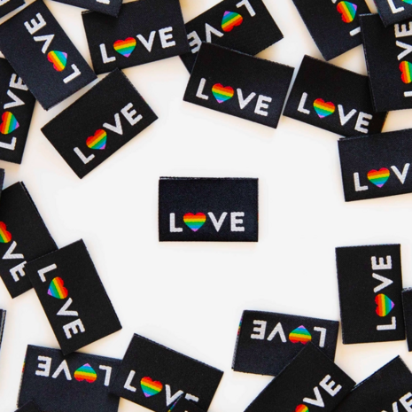 Labels 'Love Pride Heart'