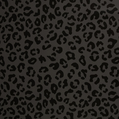 Kunstleer Leopard Grijs/Zwart