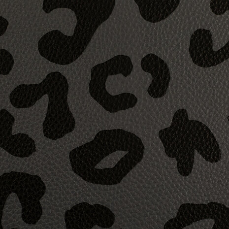 Kunstleer Leopard Grijs/Zwart