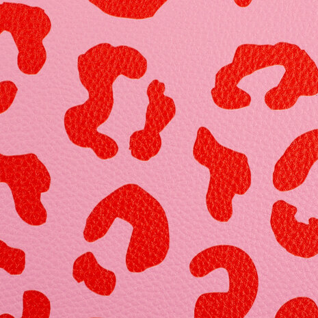 Kunstleer Leopard Rood/Roze