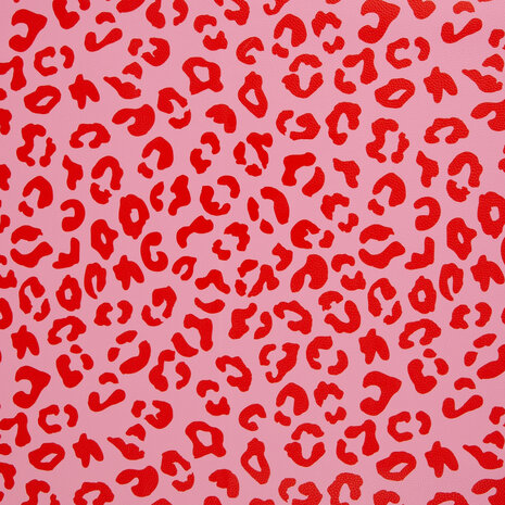 Kunstleer Leopard Rood/Roze