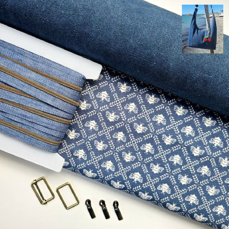 DIY pakket - Esmee tas Heavy Canvas Navy / Honey Bee