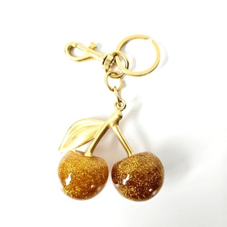 Bag Charm Cherry goud