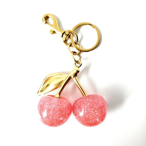 Bag Charm Cherry roze