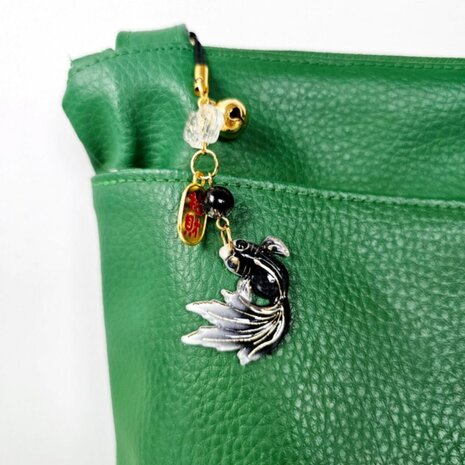 Bag Charm Vis zwart