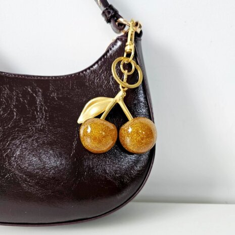 Bag Charm Cherry goud
