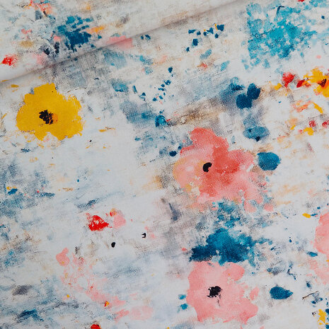 Roses On Canvas - Canvas Gabardine Twill