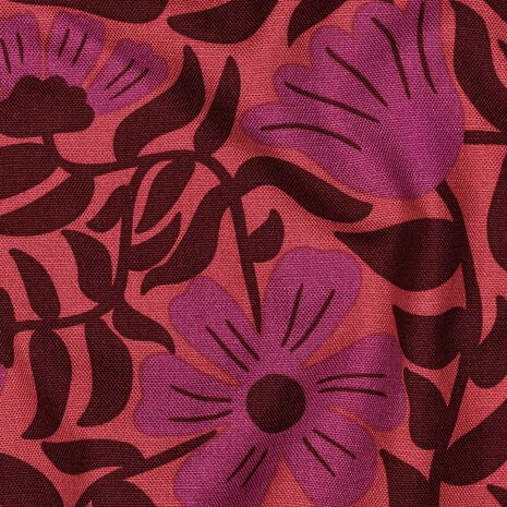 Canvas Bloemen Aubergine/Orchid