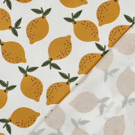 Canvas Fruits Lemons White