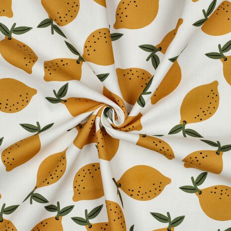 Canvas Fruits Lemons White