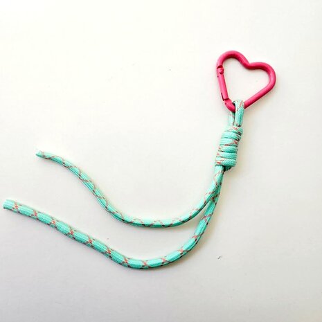 Bag Charm Koord Munt/Roze