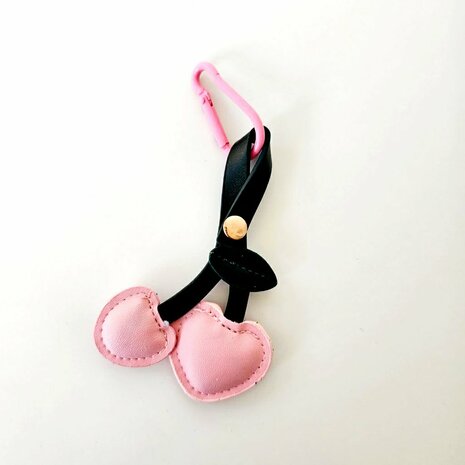 Bag Charm Kers roze/groen