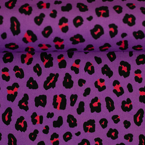 Canvas Leopard paars/fuchsia