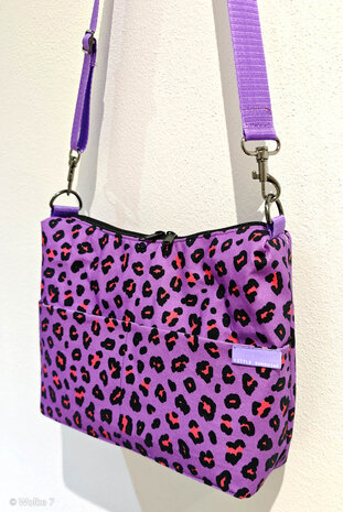 Canvas Leopard paars/fuchsia