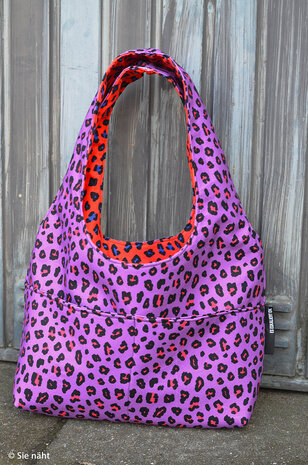 Canvas Leopard paars/fuchsia