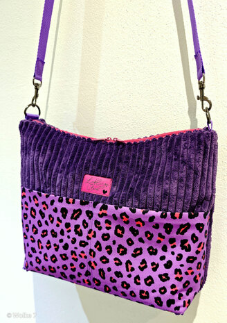 Canvas Leopard paars/fuchsia