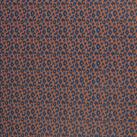 Kunstleer Wild Cognac/Donkerblauw