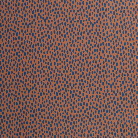 Kunstleer Brush Cognac/Donkerblauw