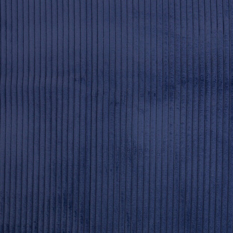 Ribfluweel donkerblauw