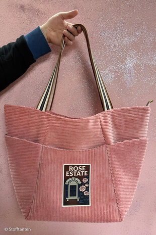 Ribfluweel roze