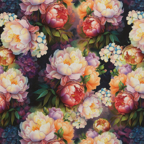 Aura Canvas - Bloemen paars/roze