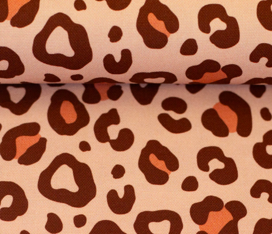 Leopard canvas abrikoos/bruin