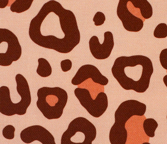 Leopard canvas abrikoos/bruin