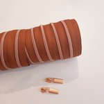 Rits cognac met rosé tandjes 4 mm