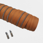 Rits camel met antiek messing/bronzen tandjes 4 mm